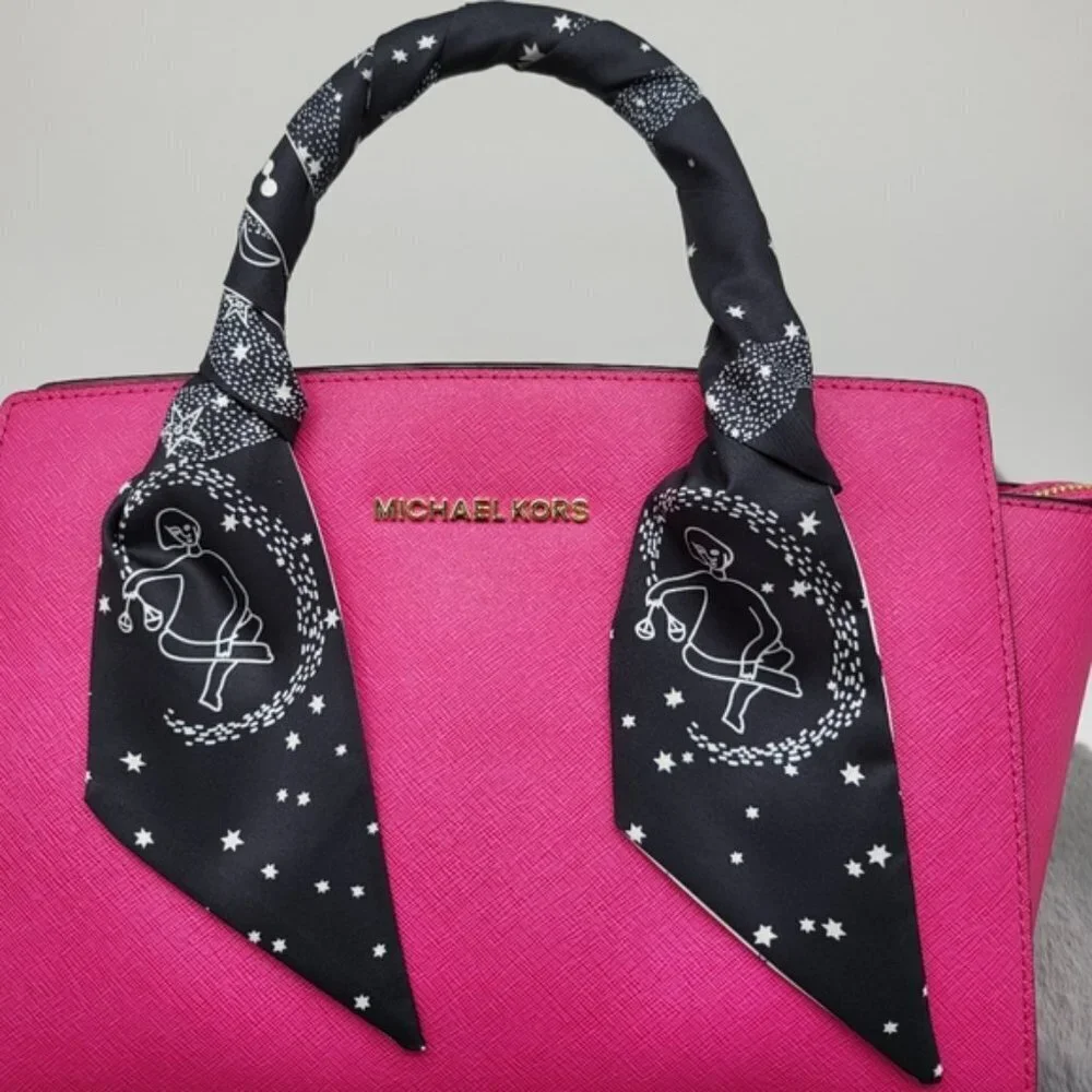 Libra Zodiac Sign Silk Twilly Scarf